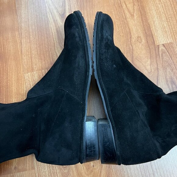 Stuart Weitzman Lowland Black Leather Over The Knee Boots Sz 7 - Picture 7 of 13